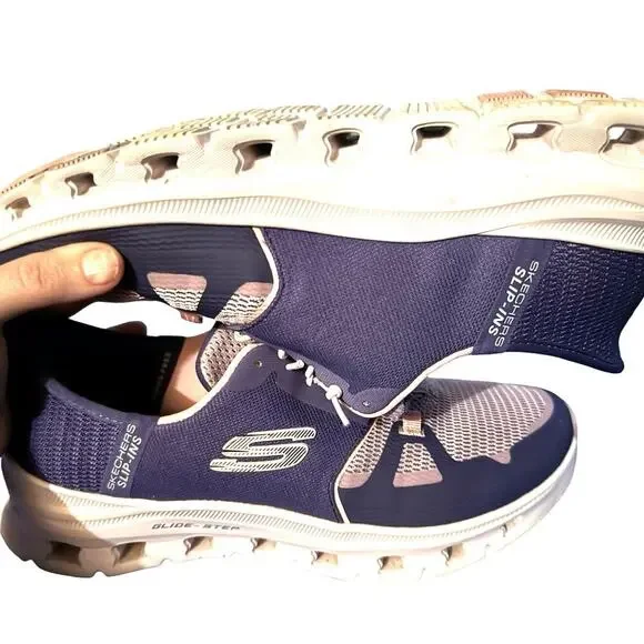 Skechers Size 9.5 Slip Ins Vegan Purple and Pink Glide Step Pro Sneakers - Picture 8 of 14
